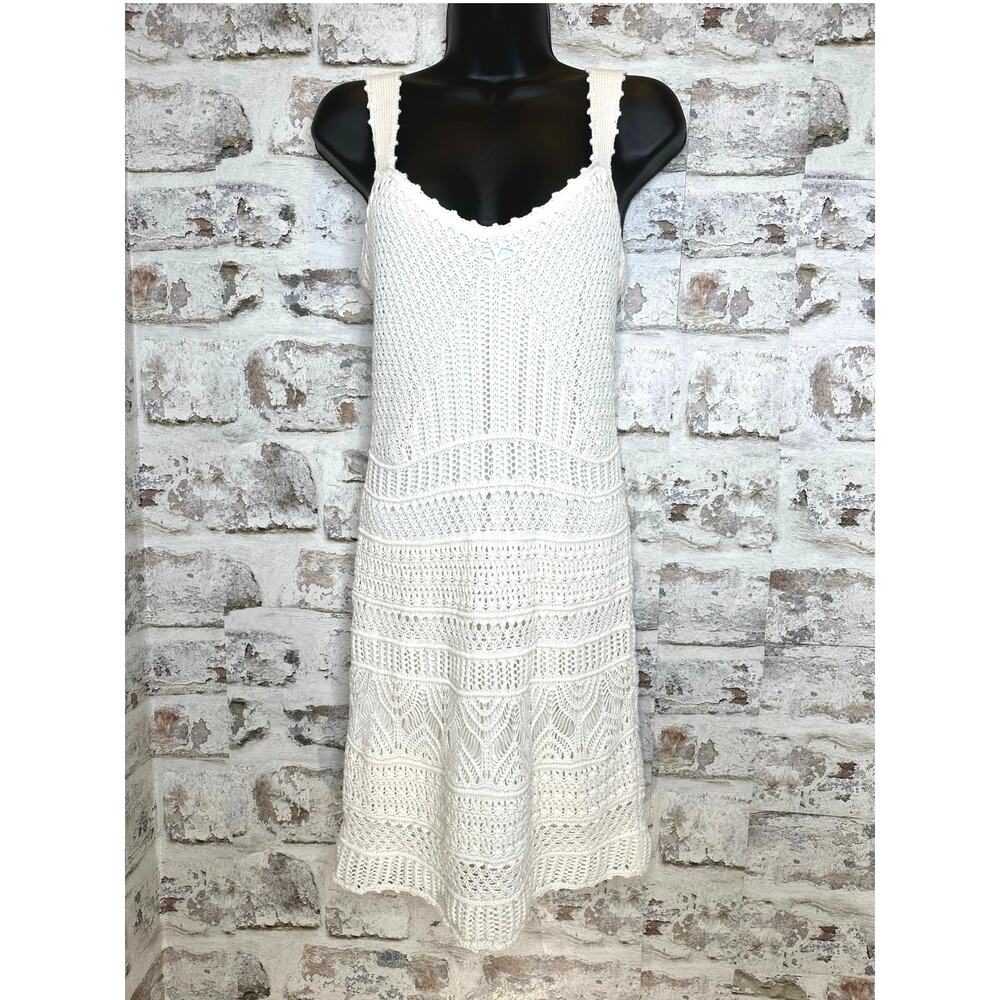 Abercrombie & Fitch Knitted off white slim fit crochet mini Dress Size SP NWT